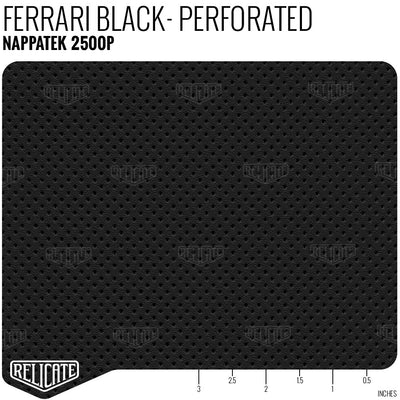 NappaTek™ Synthetic Product / Ferrari Black Perforated - 2500P - Relicate Leather Automotive Interior Upholstery