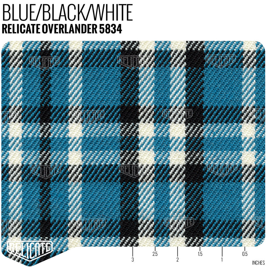 Plaid by the Linear Foot Overlander - True Blue 5878 - Linear Foot - Relicate Leather Automotive Interior Upholstery