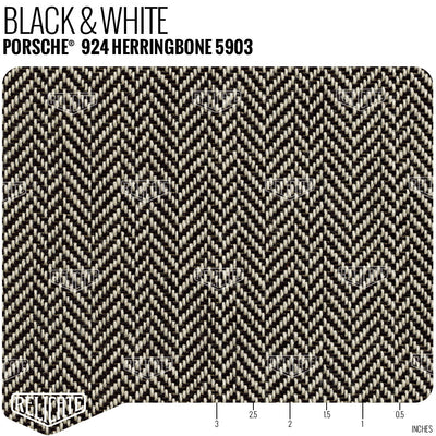 Porsche 924 Herringbone Seat Fabric - Black & White Product / Black & White - Relicate Leather Automotive Interior Upholstery