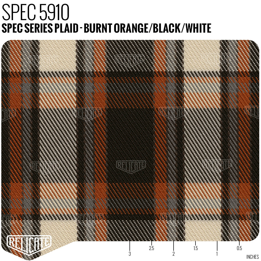 SPEC Series Plaid Fabric - Burnt Orange Product / Burnt Orange - Relicate Leather Automotive Interior Upholstery