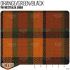 Westfalia Plaid Fabric - Orange Product / Orange/Green/Black - Relicate Leather Automotive Interior Upholstery