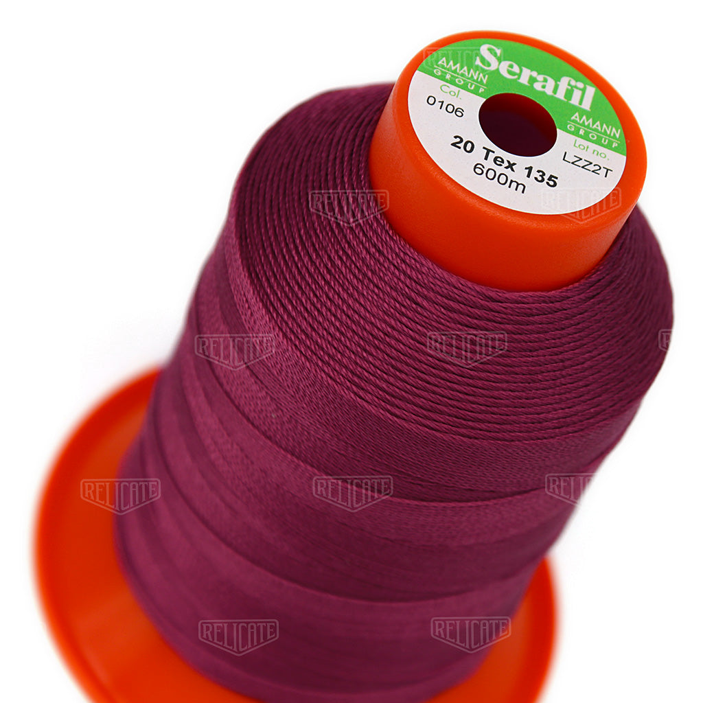 Pinks/Reds/Oranges Serafil Thread 20 (TEX 135) 0106 - Relicate Leather Automotive Interior Upholstery