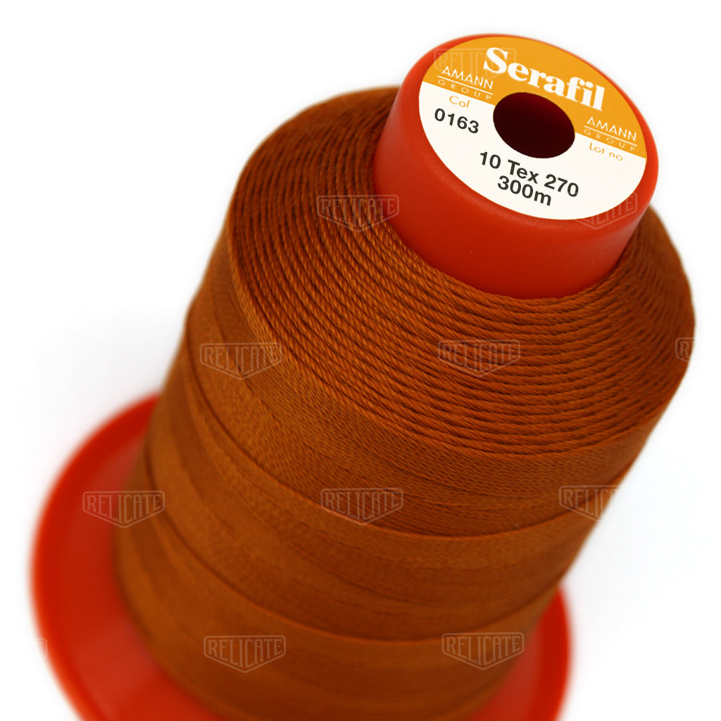 Whites/Browns Serafil Thread 10 (TEX 270) 0163 - Relicate Leather Automotive Interior Upholstery