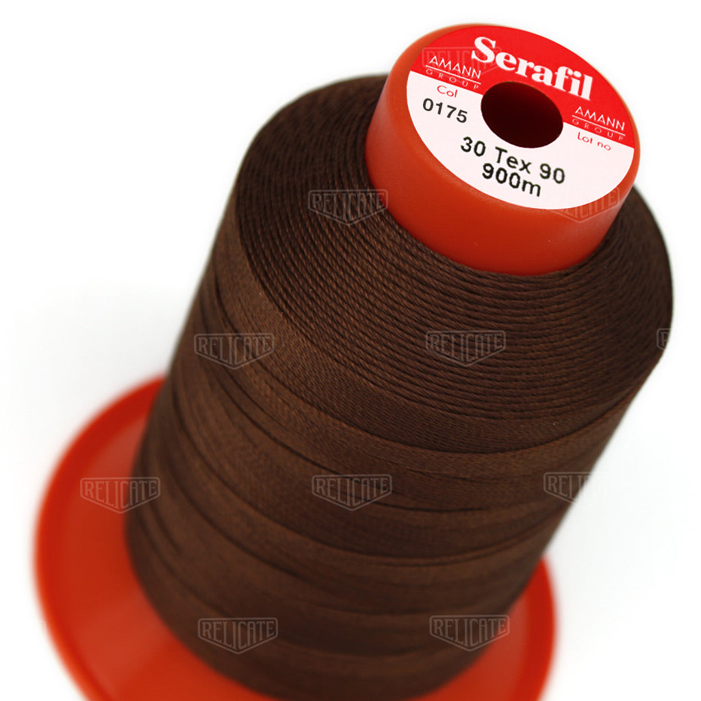 Whites/Browns Serafil Thread 30 (TEX 90) 0175 - Relicate Leather Automotive Interior Upholstery