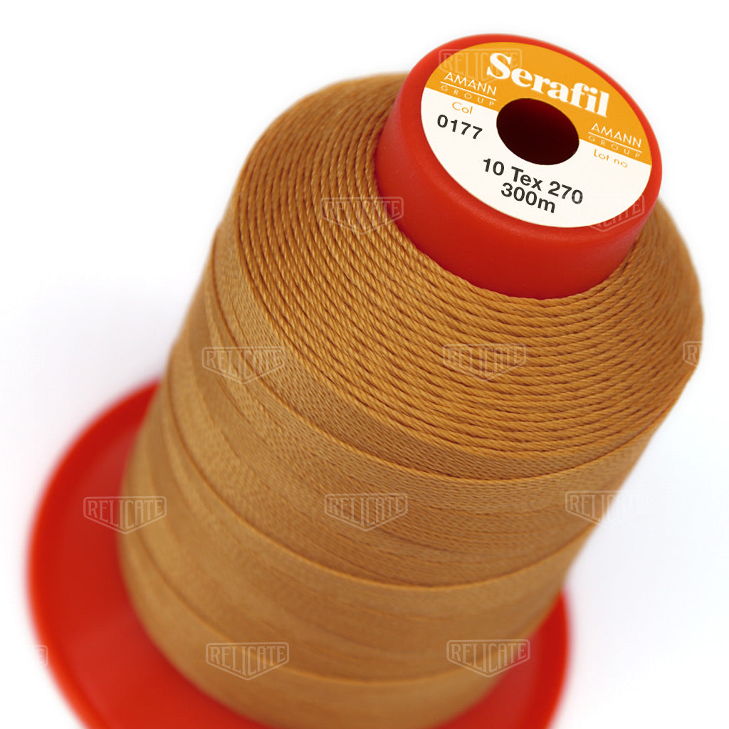 Whites/Browns Serafil Thread 10 (TEX 270) 0177 - Relicate Leather Automotive Interior Upholstery