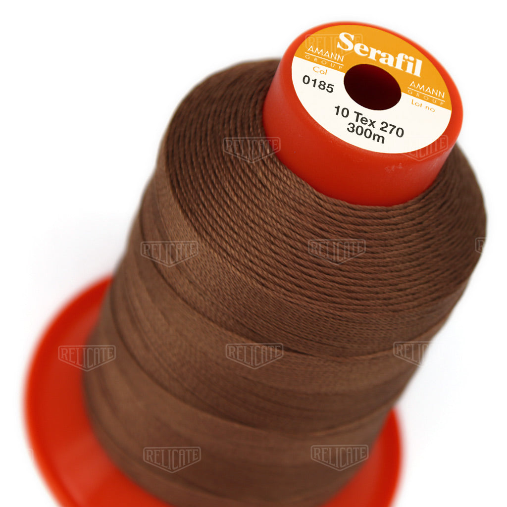 Whites/Browns Serafil Thread 10 (TEX 270) 0185 - Relicate Leather Automotive Interior Upholstery