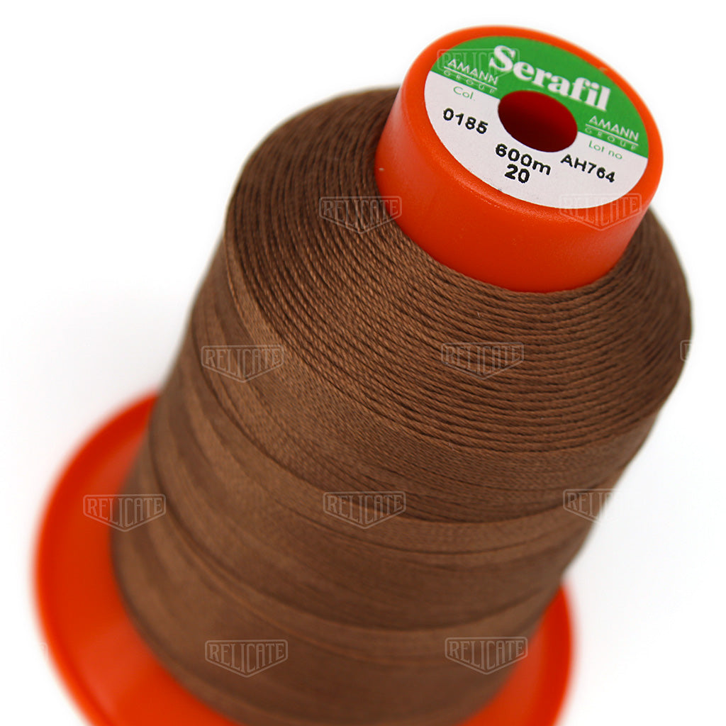 Whites/Browns Serafil Thread 20 (TEX 135) 0185 - Relicate Leather Automotive Interior Upholstery