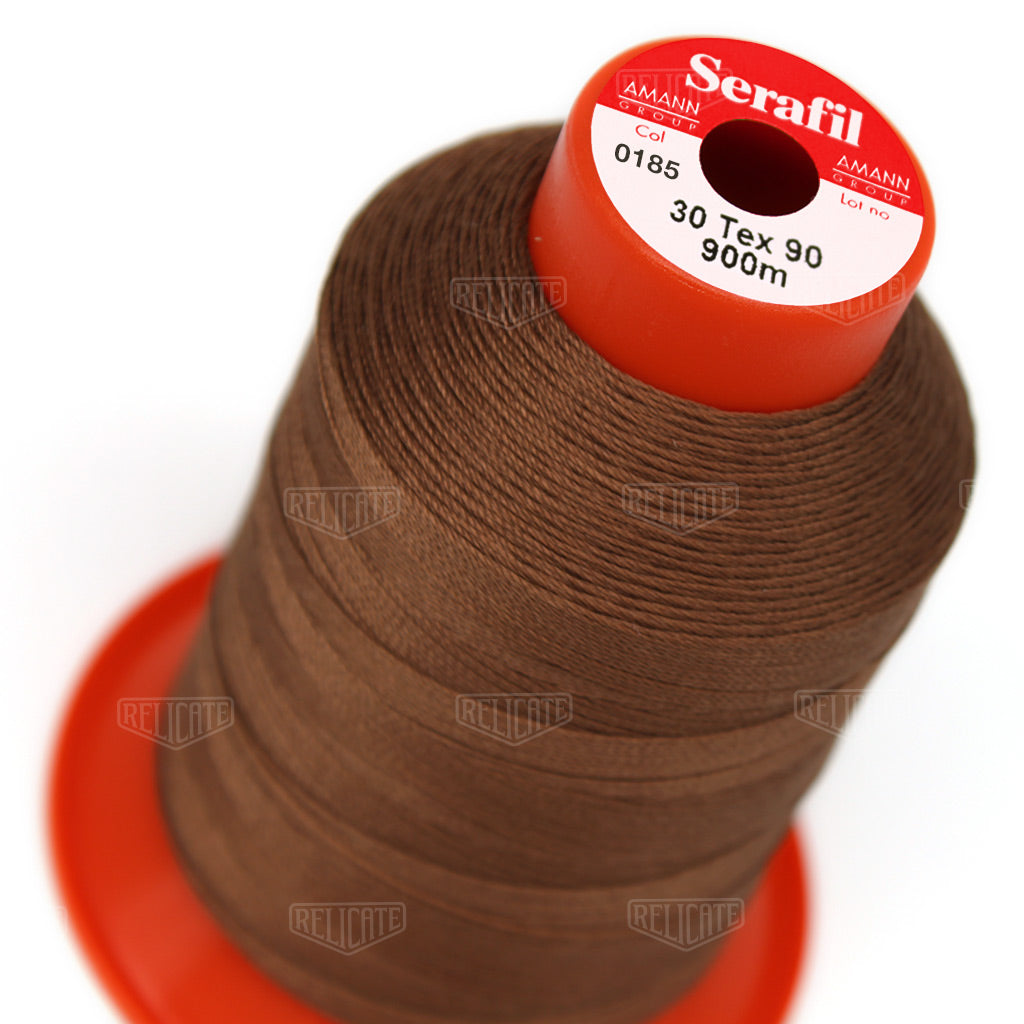Whites/Browns Serafil Thread 30 (TEX 90) 0185 - Relicate Leather Automotive Interior Upholstery