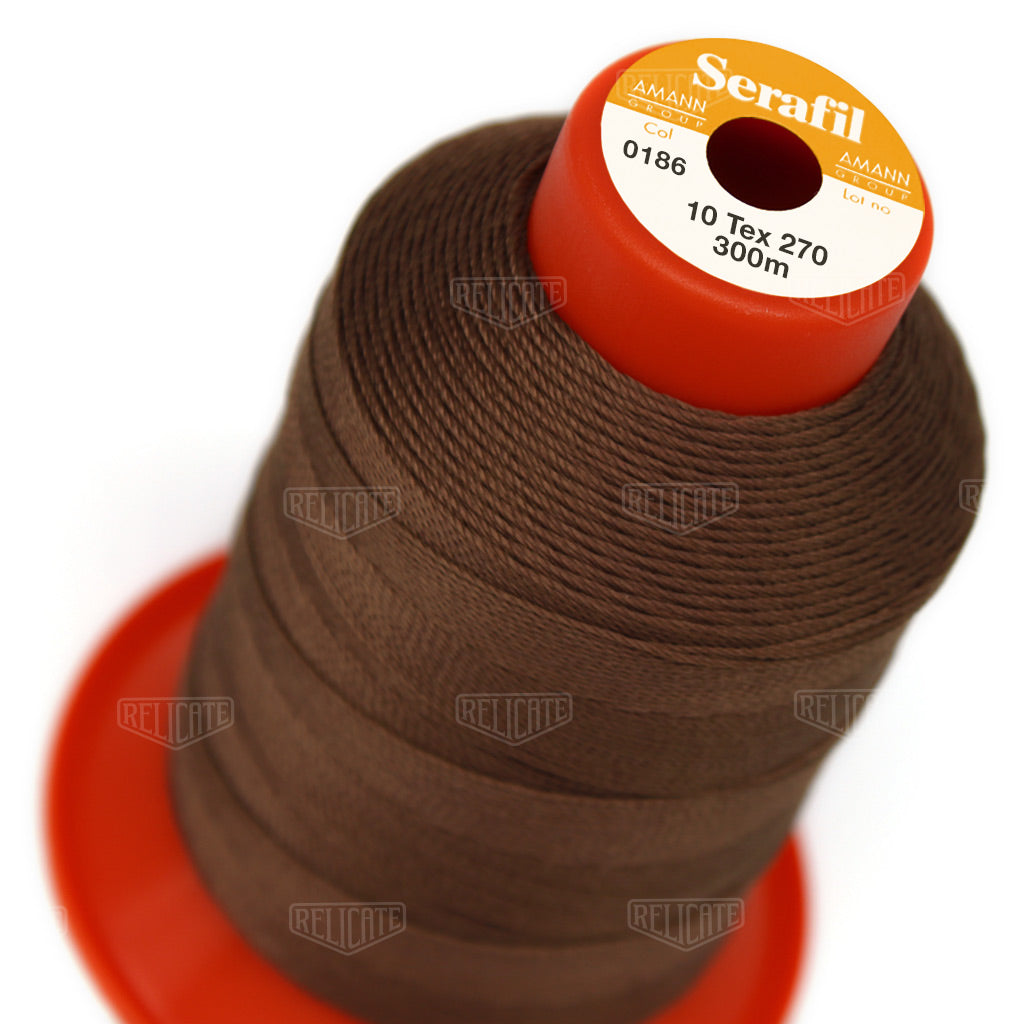 Whites/Browns Serafil Thread 10 (TEX 270) 0186 - Relicate Leather Automotive Interior Upholstery