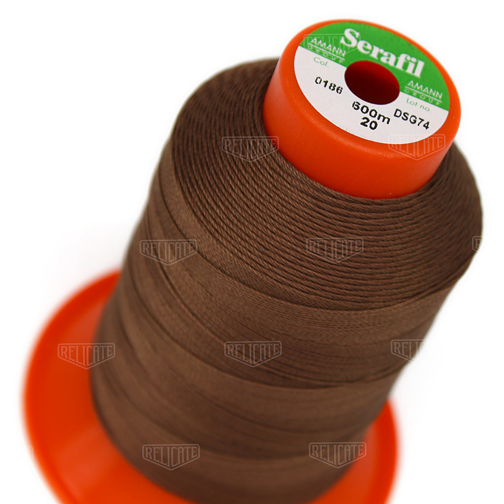 Whites/Browns Serafil Thread 20 (TEX 135) 0186 - Relicate Leather Automotive Interior Upholstery
