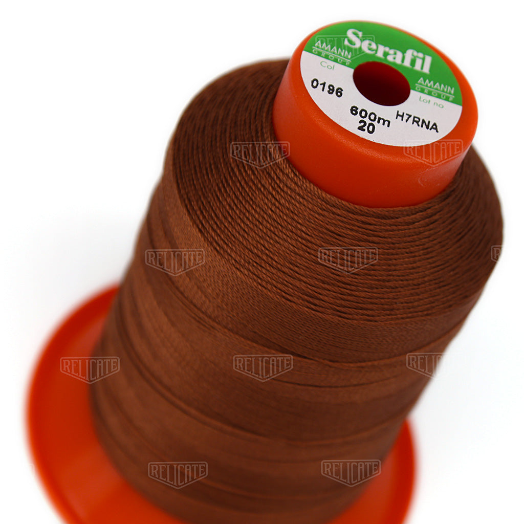 Whites/Browns Serafil Thread 20 (TEX 135) 0196 - Relicate Leather Automotive Interior Upholstery