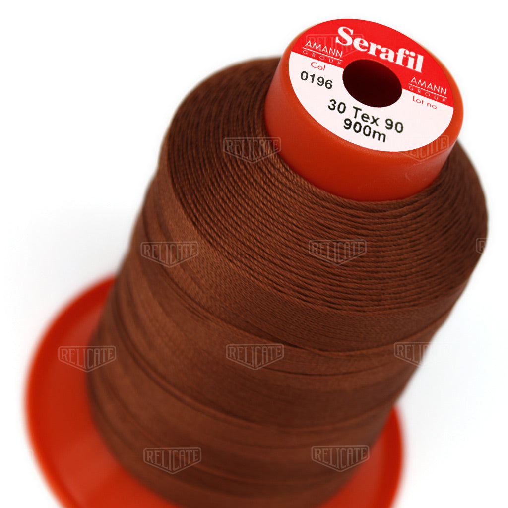 Whites/Browns Serafil Thread 30 (TEX 90) 0196 - Relicate Leather Automotive Interior Upholstery