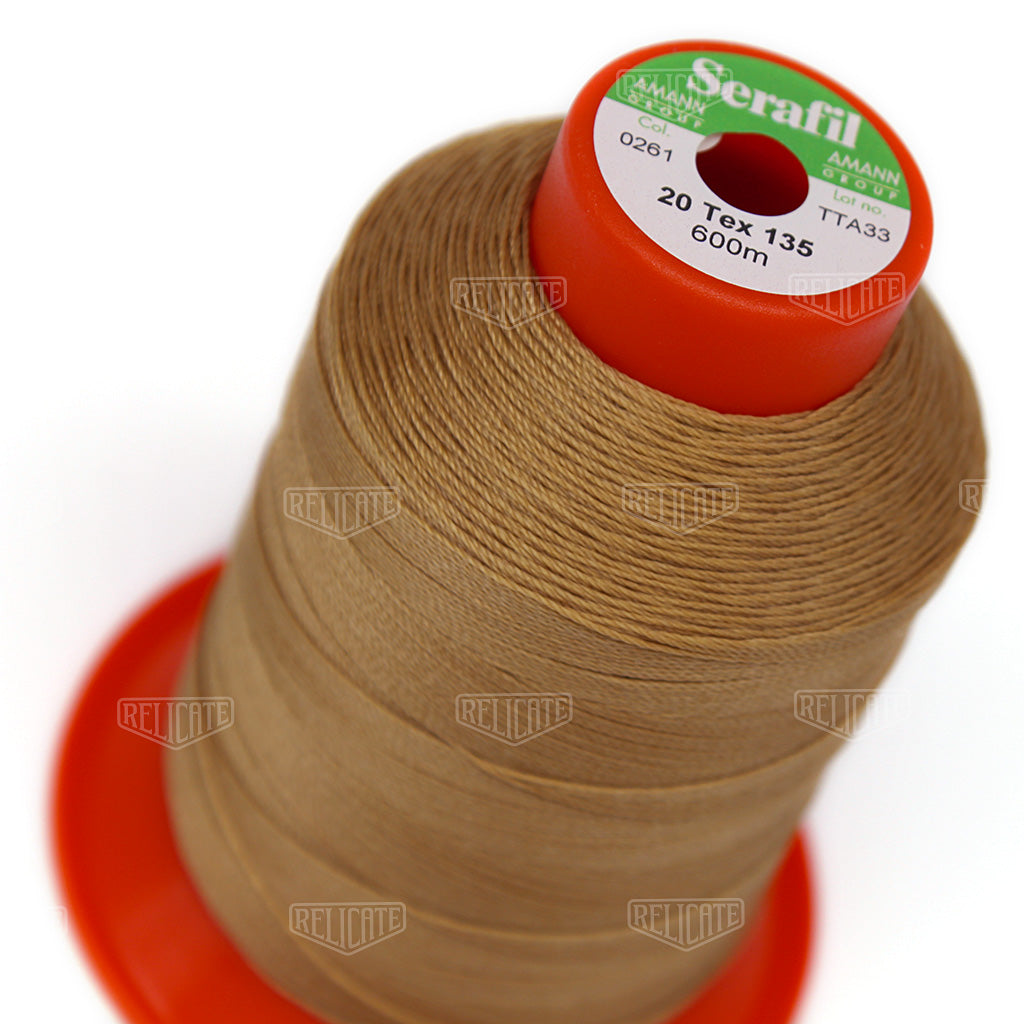 Whites/Browns Serafil Thread 20 (TEX 135) 0261 - Relicate Leather Automotive Interior Upholstery