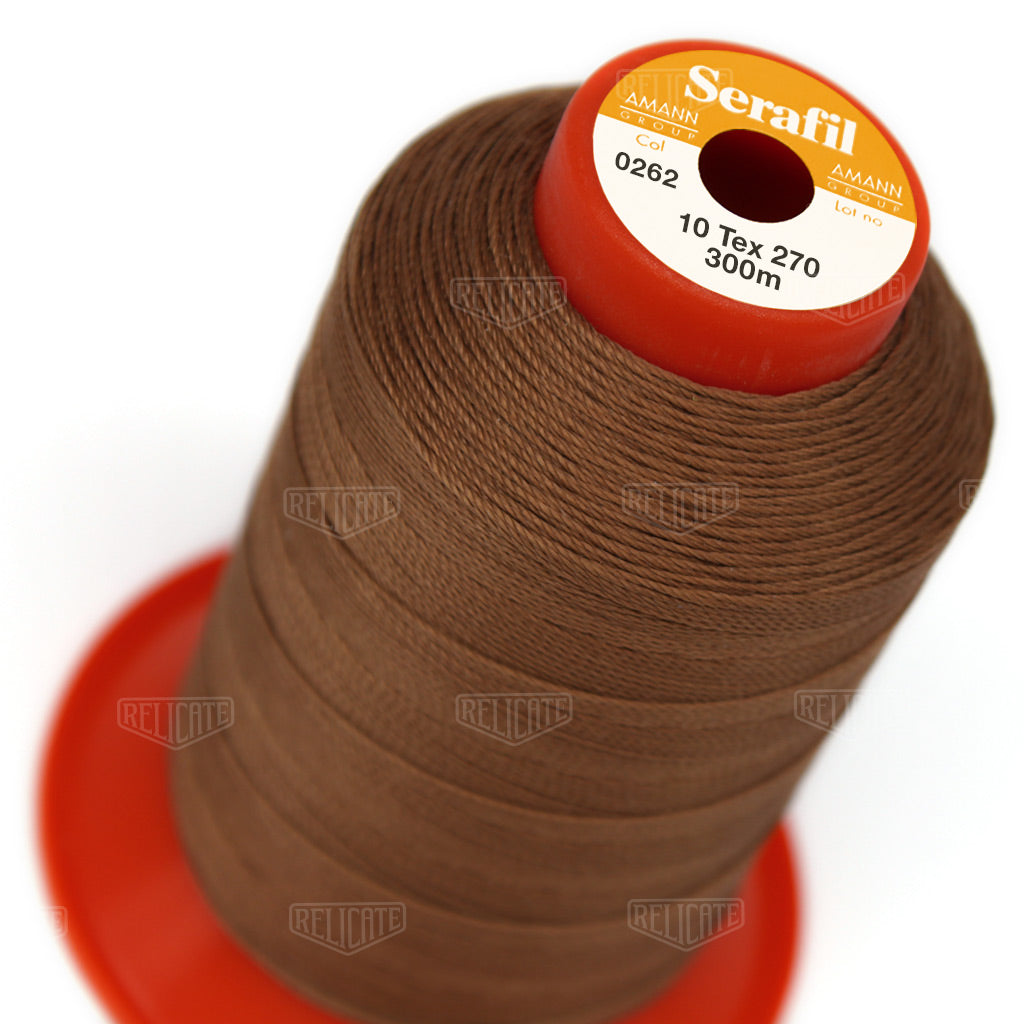 Whites/Browns Serafil Thread 10 (TEX 270) 0262 - Relicate Leather Automotive Interior Upholstery