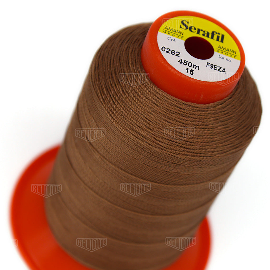 Whites/Browns Serafil Thread 15 (TEX 210) 0262 - Relicate Leather Automotive Interior Upholstery