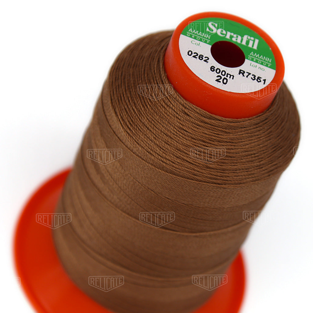 Whites/Browns Serafil Thread 20 (TEX 135) 0262 - Relicate Leather Automotive Interior Upholstery