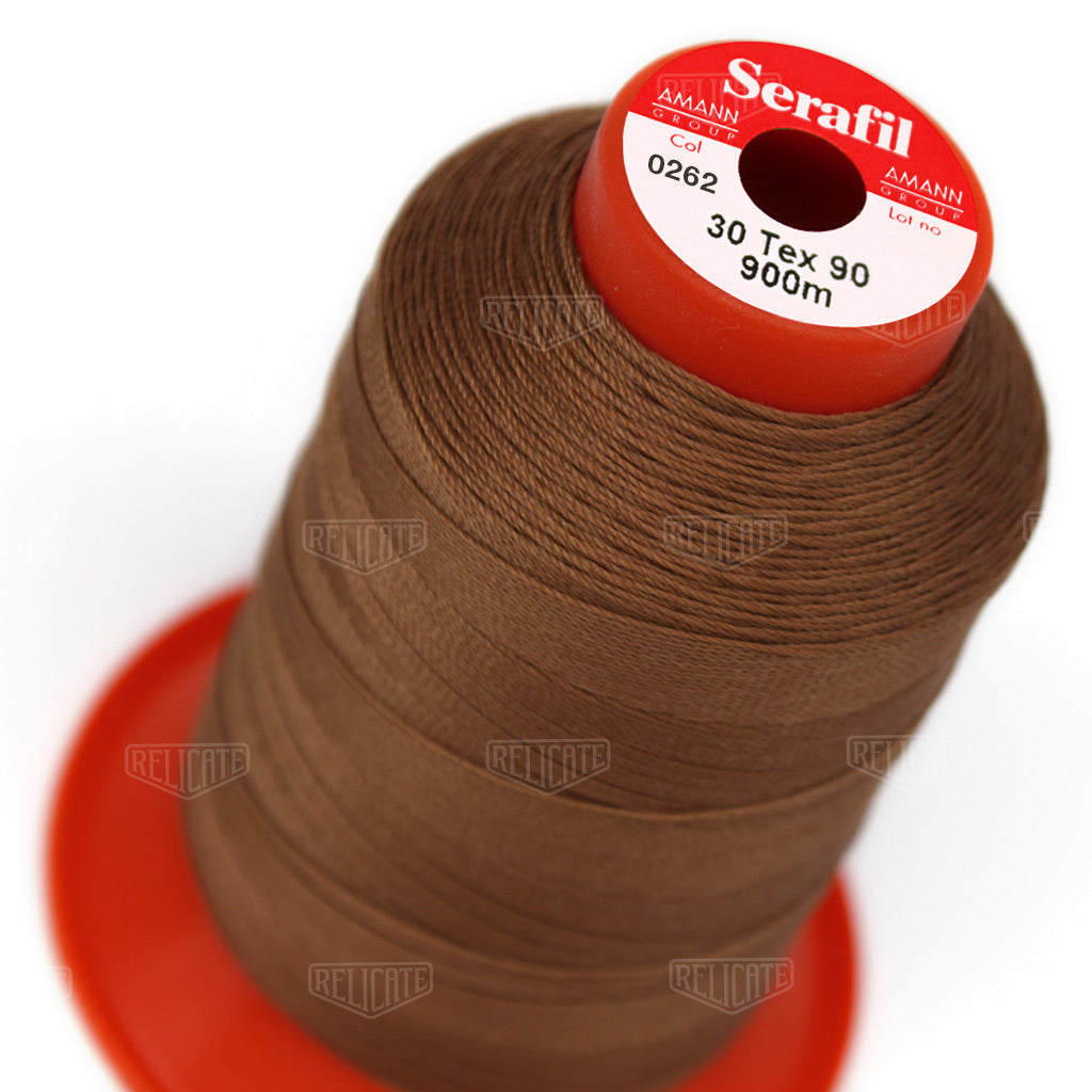 Whites/Browns Serafil Thread 30 (TEX 90) 0262 - Relicate Leather Automotive Interior Upholstery