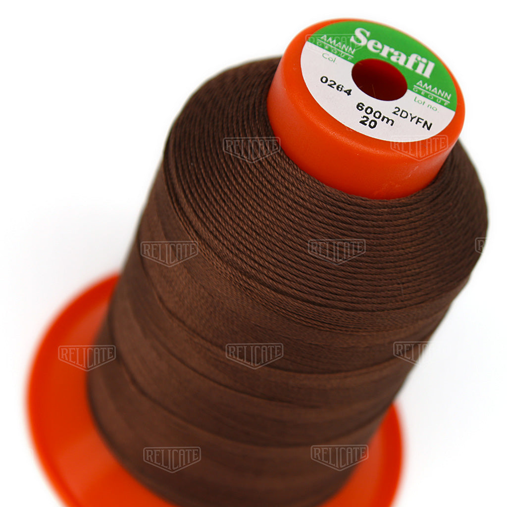 Whites/Browns Serafil Thread 20 (TEX 135) 0264 - Relicate Leather Automotive Interior Upholstery