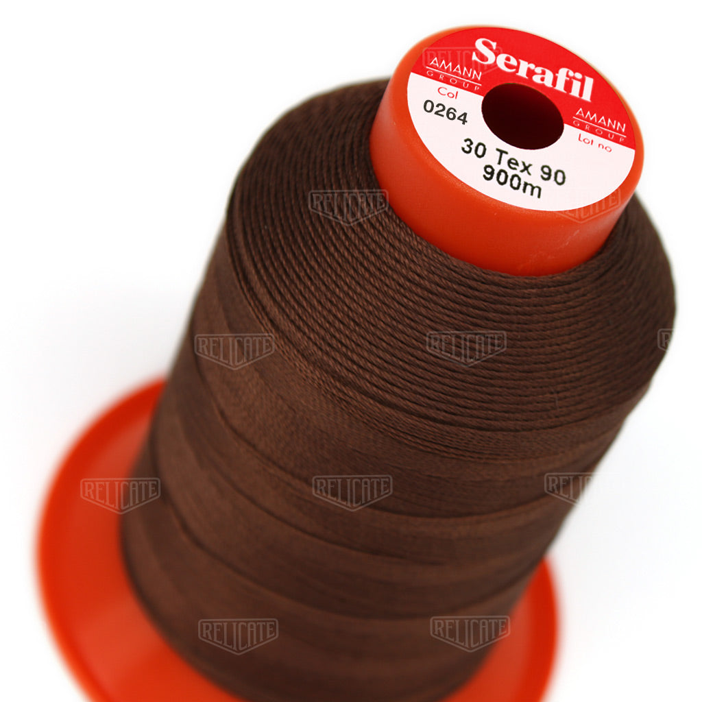 Whites/Browns Serafil Thread 30 (TEX 90) 0264 - Relicate Leather Automotive Interior Upholstery