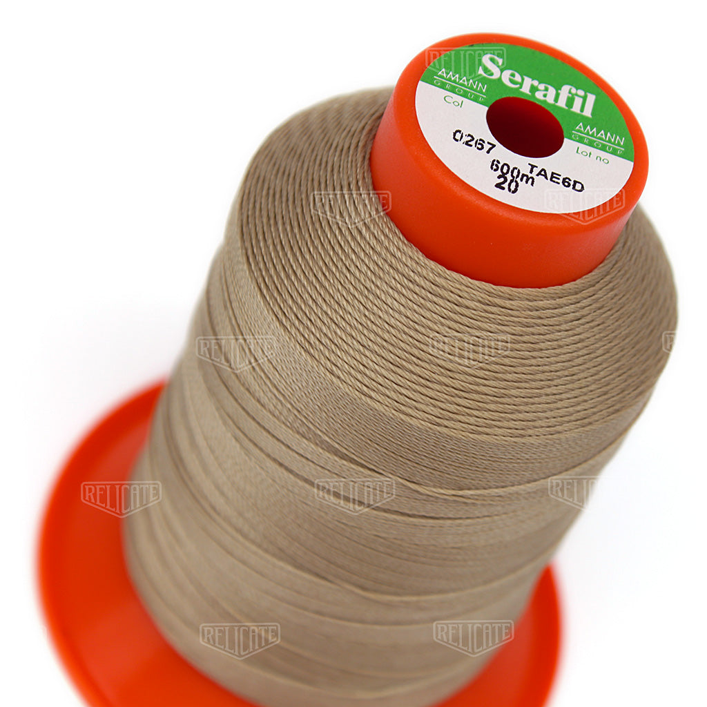 Whites/Browns Serafil Thread 20 (TEX 135) 0267 - Relicate Leather Automotive Interior Upholstery