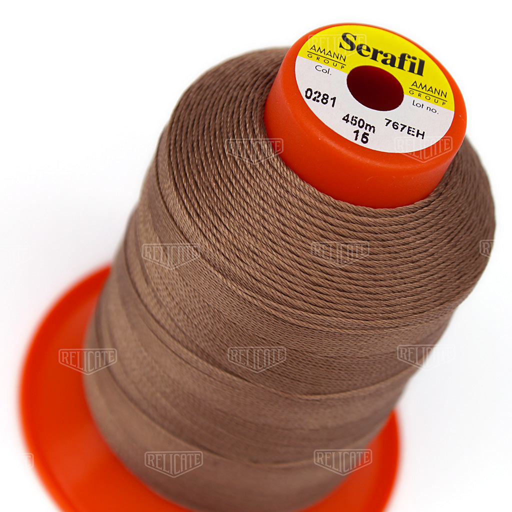 Whites/Browns Serafil Thread 15 (TEX 210) 0281 - Relicate Leather Automotive Interior Upholstery