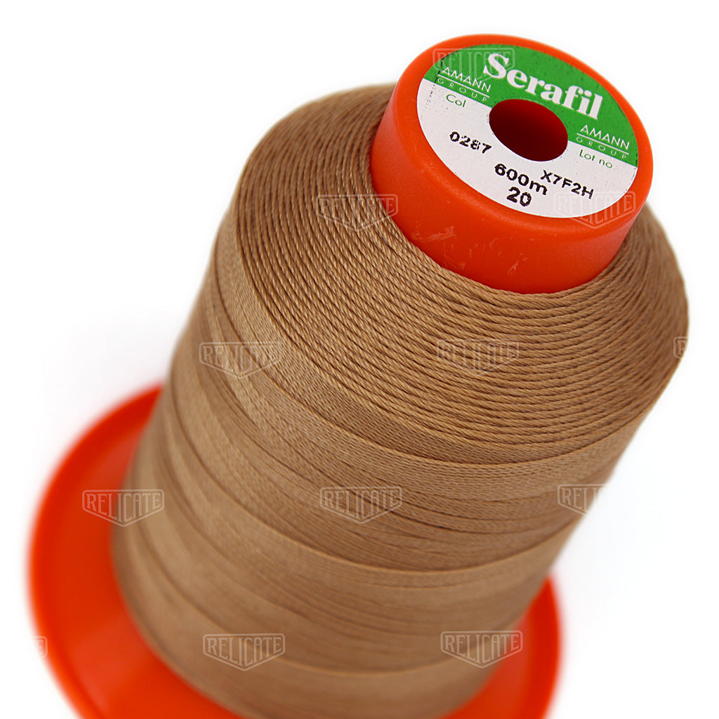 Whites/Browns Serafil Thread 20 (TEX 135) 0287 - Relicate Leather Automotive Interior Upholstery