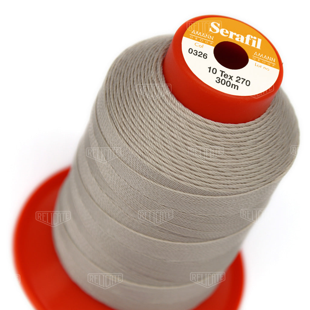 Whites/Browns Serafil Thread 10 (TEX 270) 0326 - Relicate Leather Automotive Interior Upholstery
