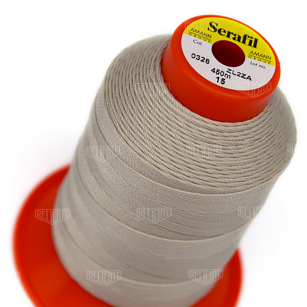 Whites/Browns Serafil Thread 15 (TEX 210) 0326 - Relicate Leather Automotive Interior Upholstery