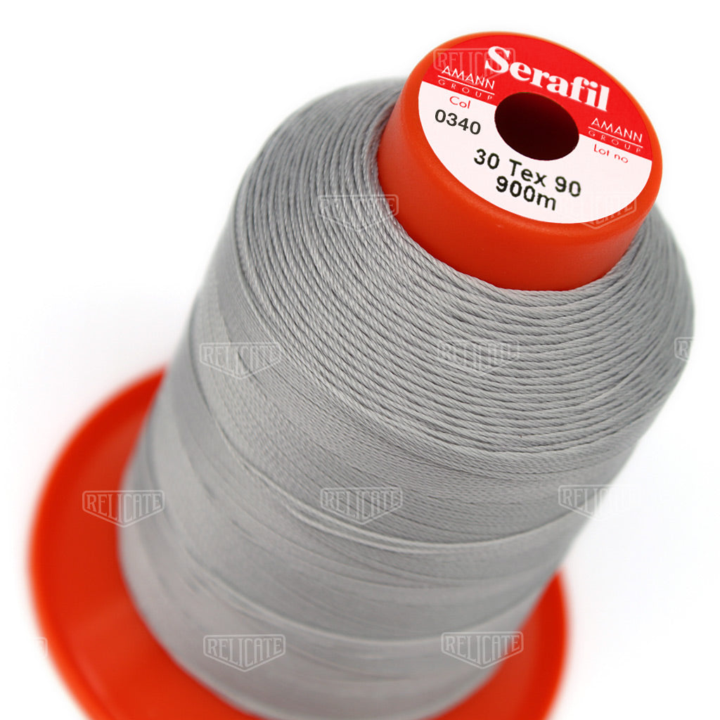 Greys/Blacks Serafil Thread 30 (TEX 90) 0340 - Relicate Leather Automotive Interior Upholstery