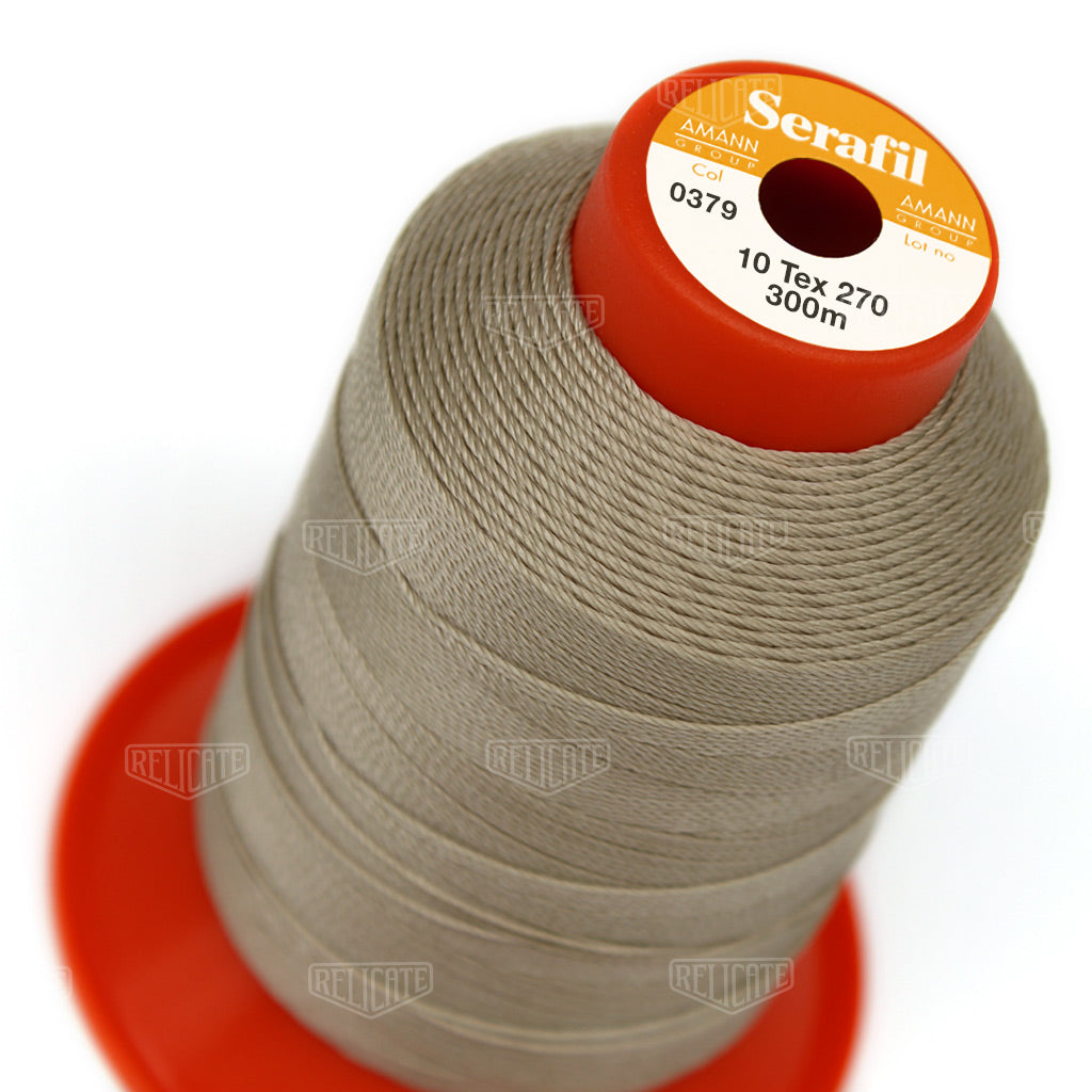 Whites/Browns Serafil Thread 10 (TEX 270) 0379 - Relicate Leather Automotive Interior Upholstery