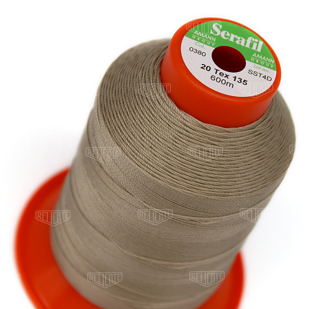 Whites/Browns Serafil Thread 20 (TEX 135) 0380 - Relicate Leather Automotive Interior Upholstery