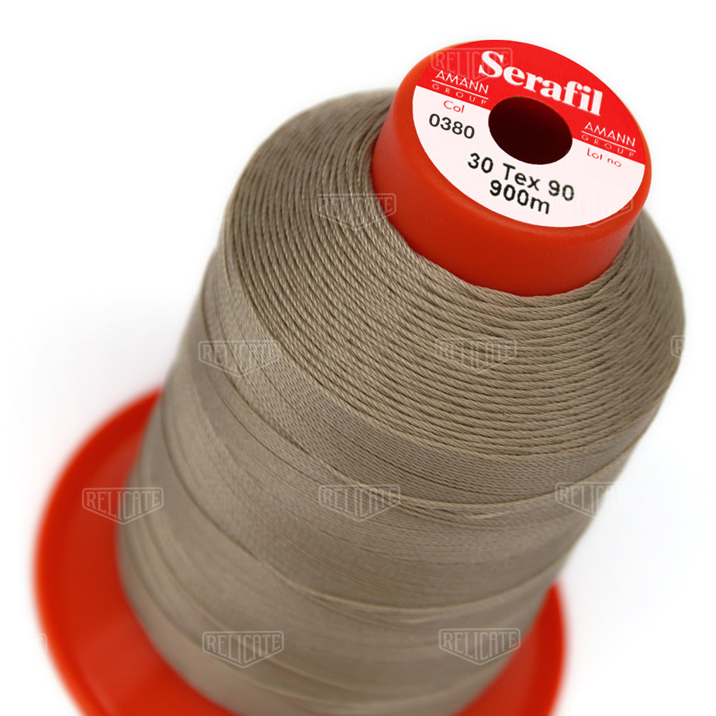 Whites/Browns Serafil Thread 30 (TEX 90) 0380 - Relicate Leather Automotive Interior Upholstery