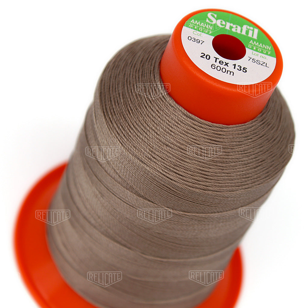 Whites/Browns Serafil Thread 20 (TEX 135) 0397 - Relicate Leather Automotive Interior Upholstery