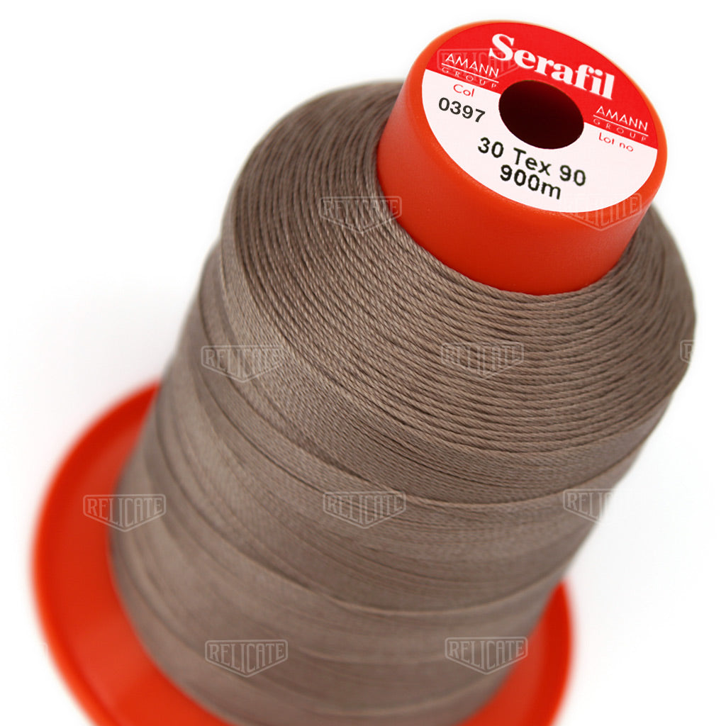 Whites/Browns Serafil Thread 30 (TEX 90) 0397 - Relicate Leather Automotive Interior Upholstery