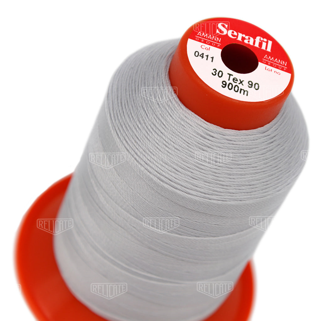 Greys/Blacks Serafil Thread 30 (TEX 90) 0411 - Relicate Leather Automotive Interior Upholstery