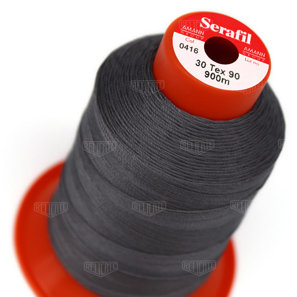 Greys/Blacks Serafil Thread 30 (TEX 90) 0416 - Relicate Leather Automotive Interior Upholstery