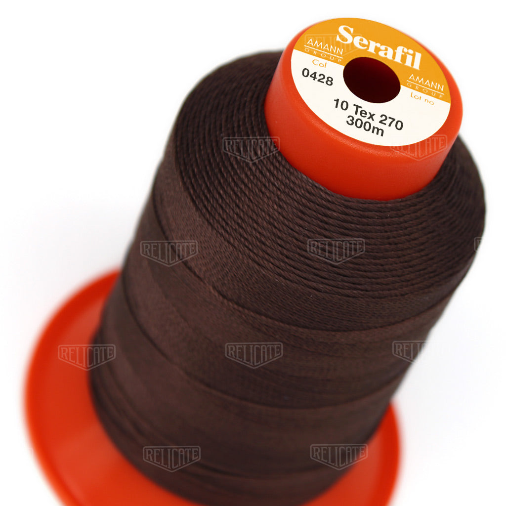 Whites/Browns Serafil Thread 10 (TEX 270) 0428 - Relicate Leather Automotive Interior Upholstery