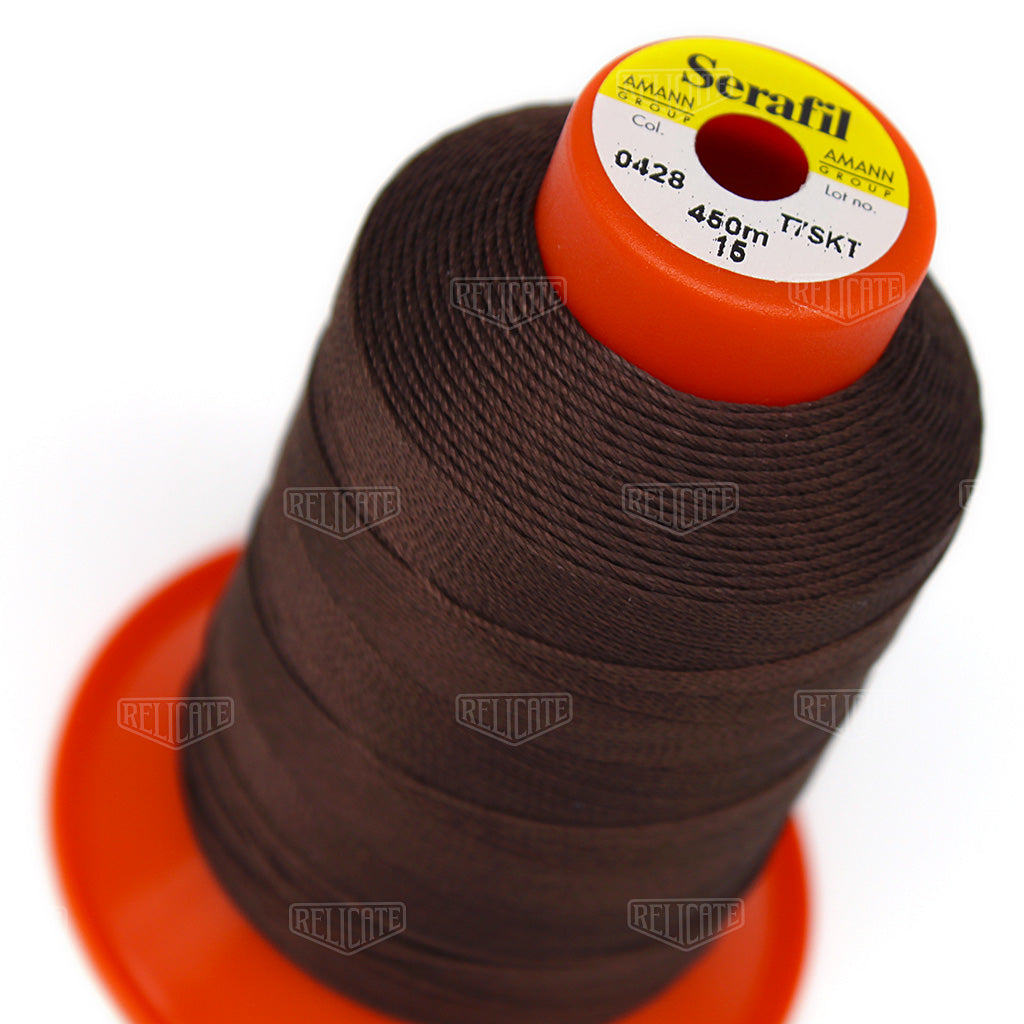 Whites/Browns Serafil Thread 15 (TEX 210) 0428 - Relicate Leather Automotive Interior Upholstery