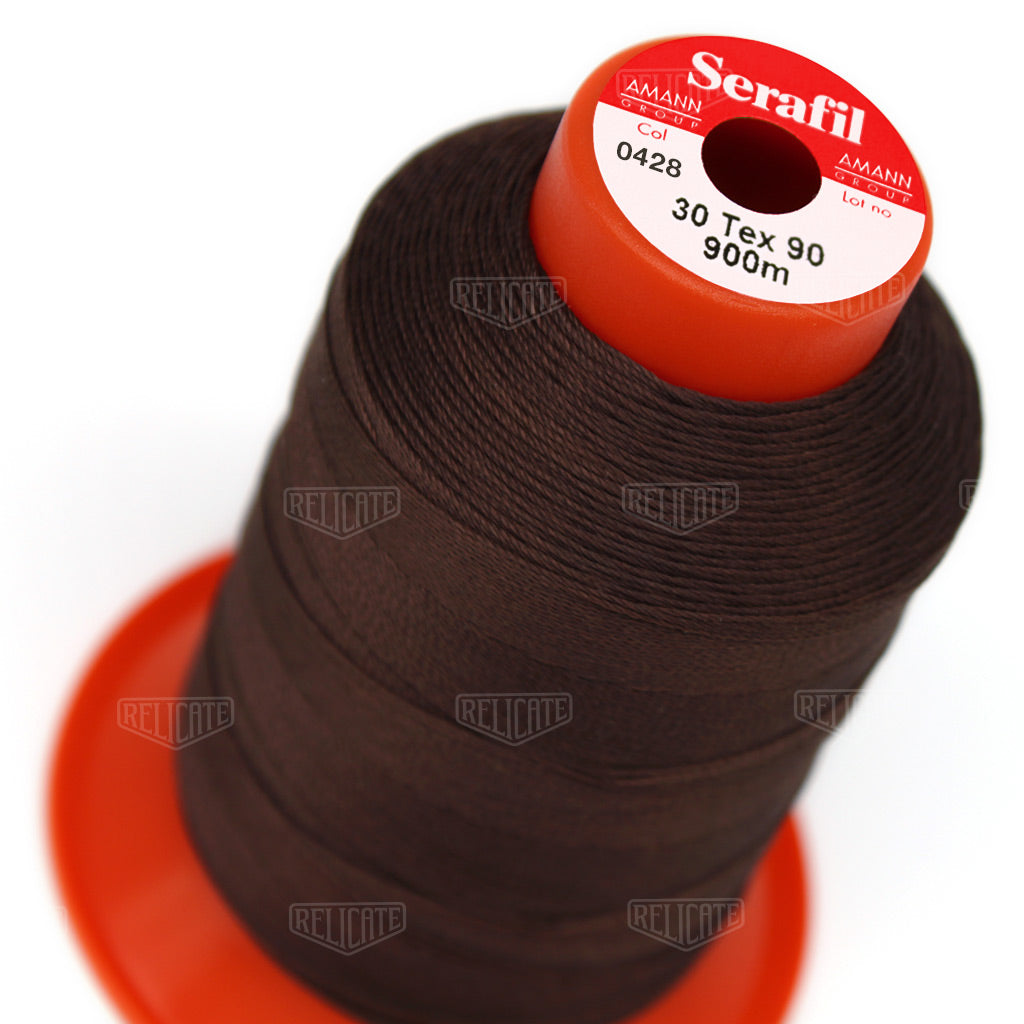 Whites/Browns Serafil Thread 30 (TEX 90) 0428 - Relicate Leather Automotive Interior Upholstery