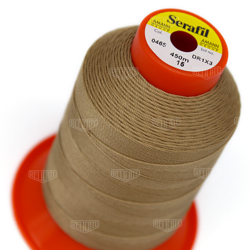 Whites/Browns Serafil Thread 15 (TEX 210) 0465 - Relicate Leather Automotive Interior Upholstery