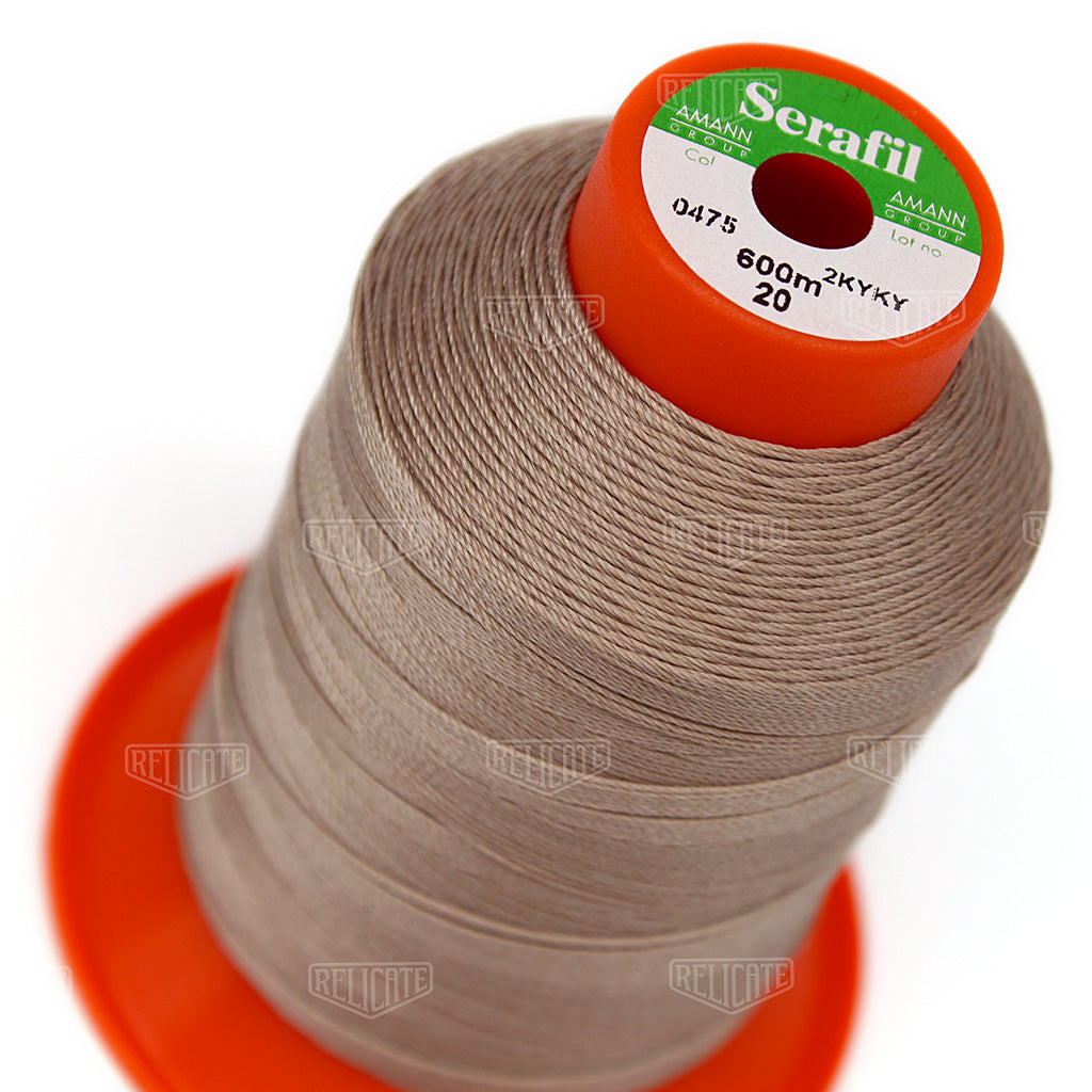 Whites/Browns Serafil Thread 20 (TEX 135) 0475 - Relicate Leather Automotive Interior Upholstery