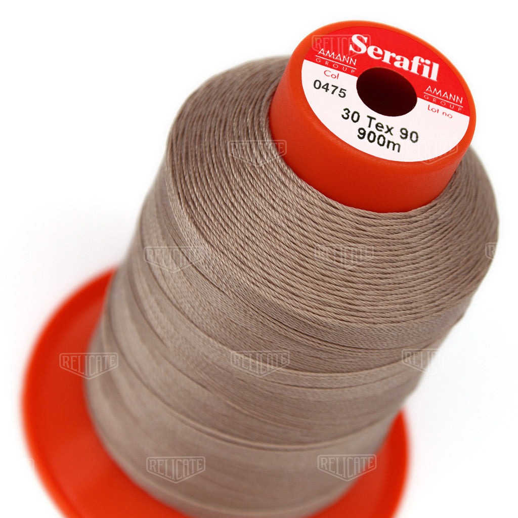 Whites/Browns Serafil Thread 30 (TEX 90) 0475 - Relicate Leather Automotive Interior Upholstery