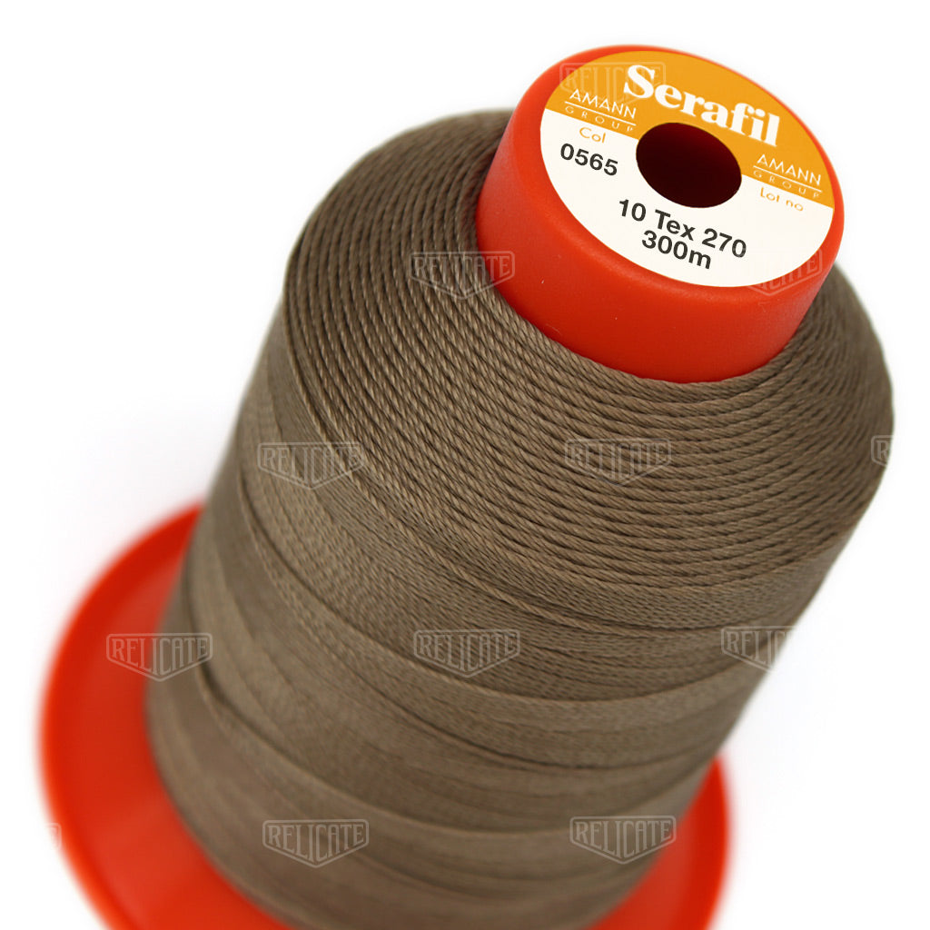 Whites/Browns Serafil Thread 10 (TEX 270) 0565 - Relicate Leather Automotive Interior Upholstery