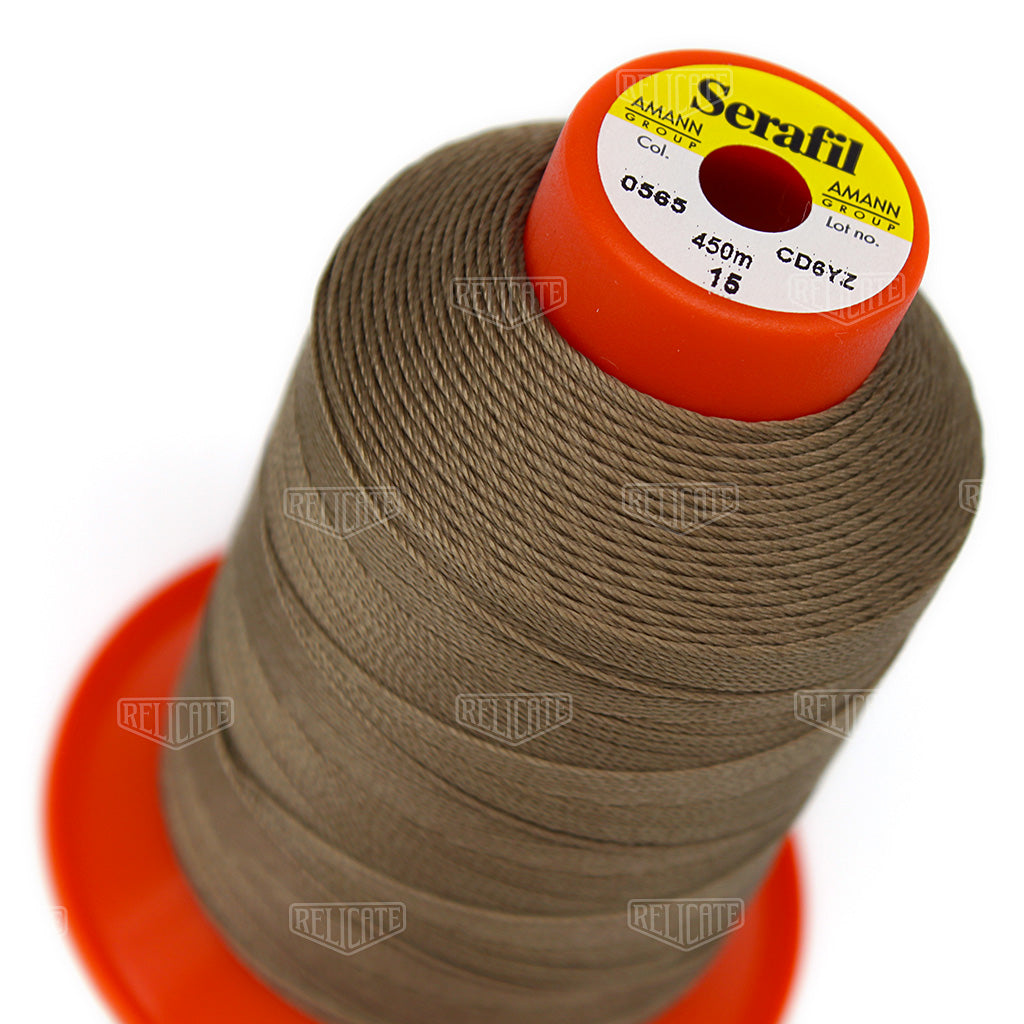 Whites/Browns Serafil Thread 15 (TEX 210) 0565 - Relicate Leather Automotive Interior Upholstery