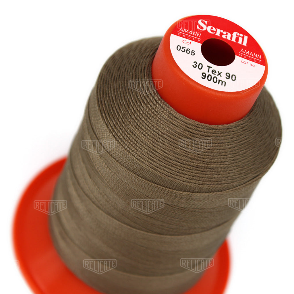 Whites/Browns Serafil Thread 30 (TEX 90) 0565 - Relicate Leather Automotive Interior Upholstery