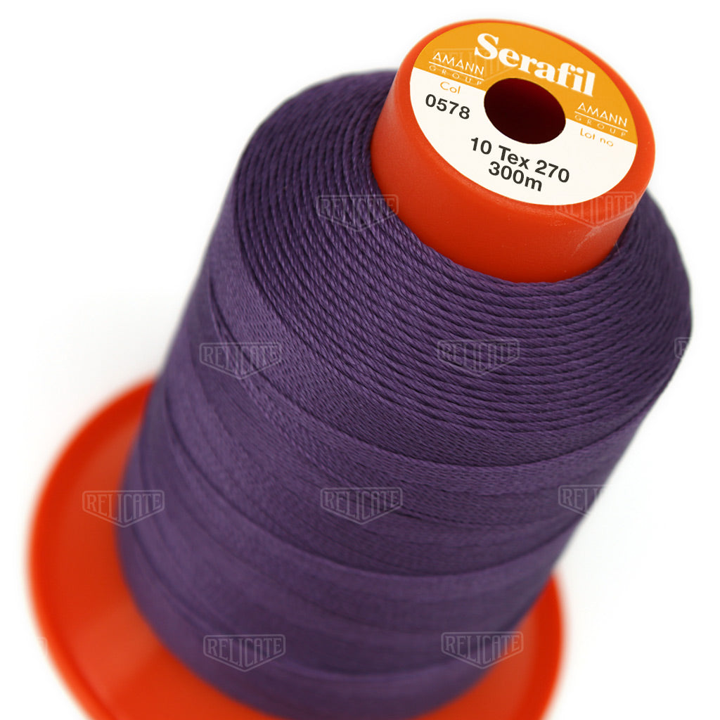 Blues/Purples Serafil Thread 10 (TEX 270) 0578 - Relicate Leather Automotive Interior Upholstery
