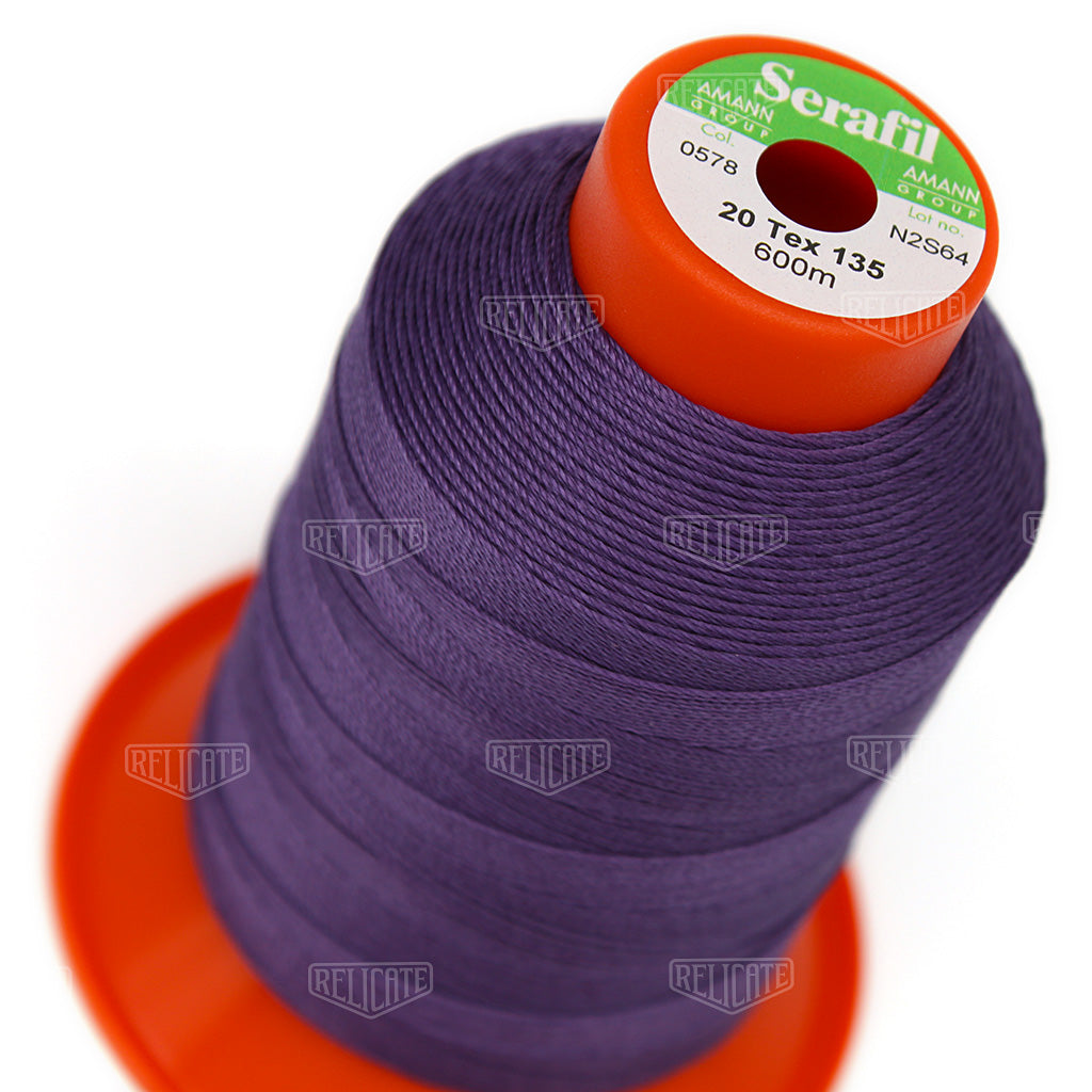 Blues/Purples Serafil Thread 20 (TEX 135) 0578 - Relicate Leather Automotive Interior Upholstery