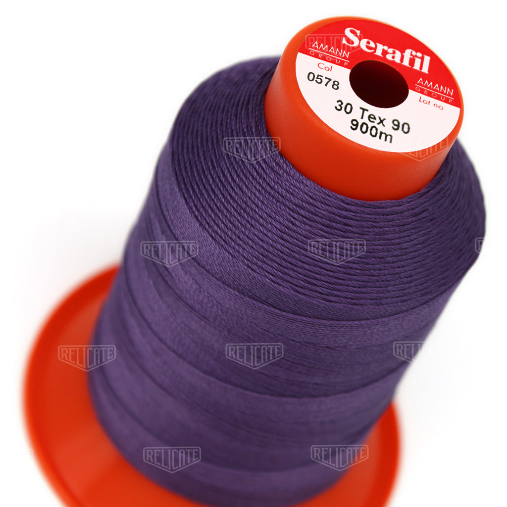 Blues/Purples Serafil Thread 30 (TEX 90) 0578 - Relicate Leather Automotive Interior Upholstery