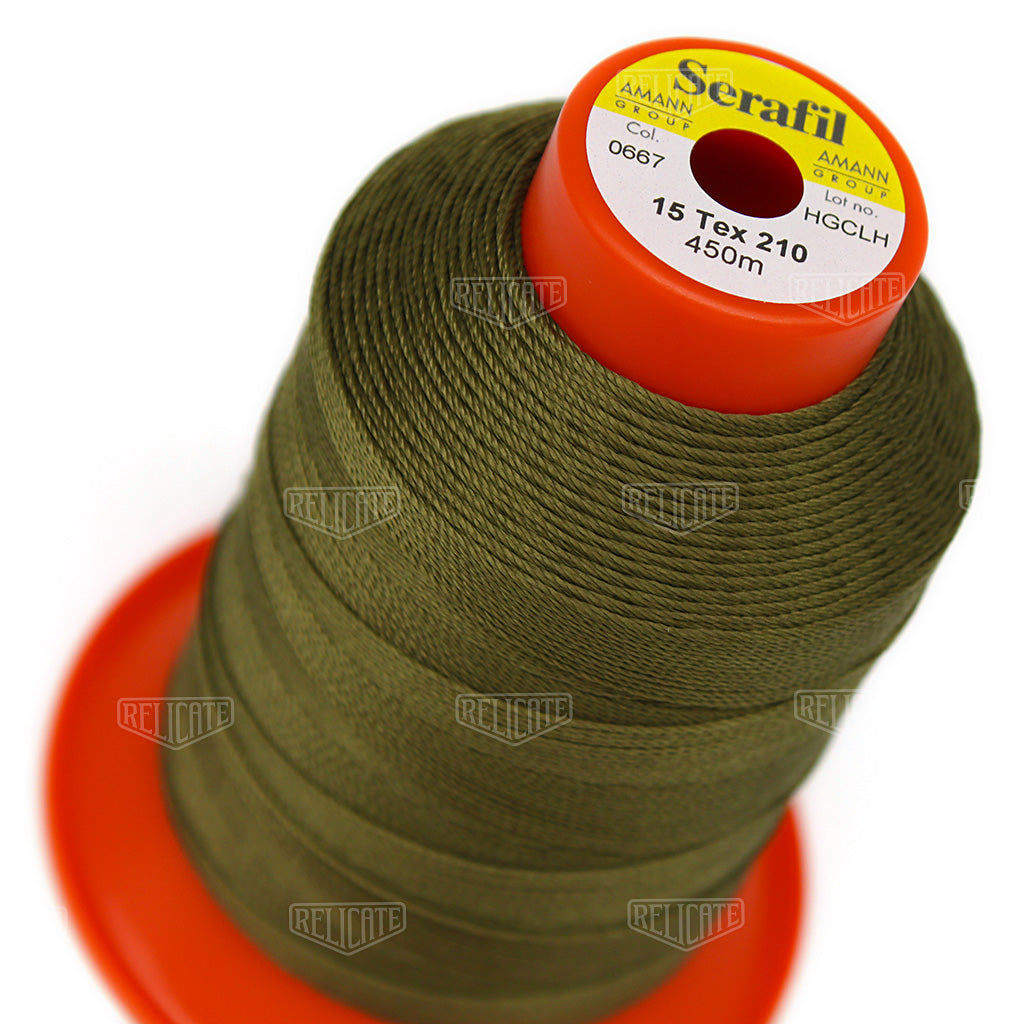 Yellows/Greens Serafil Thread 15 (TEX 210) 0667 - Relicate Leather Automotive Interior Upholstery