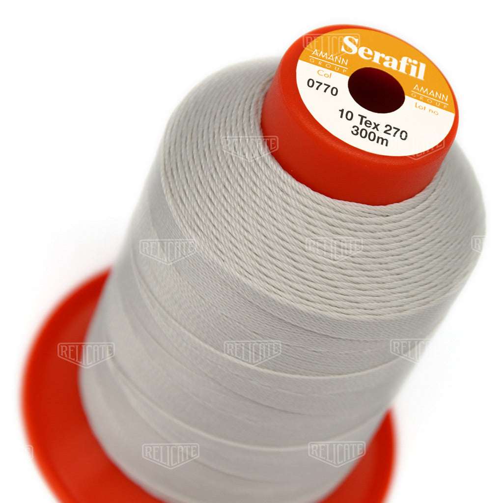 Whites/Browns Serafil Thread 10 (TEX 270) 0770 - Relicate Leather Automotive Interior Upholstery